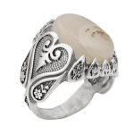 انگشتر عقیق شجر نقره مردانه طرح حشمت
