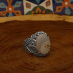 انگشتر عقیق شجر نقره مردانه طرح حشمت - Image 3