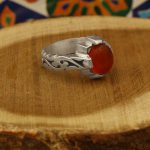 انگشتر عقیق سرخ یمنی نقره مردانه طرح هدایت - Image 2