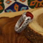 انگشتر عقیق سرخ یمنی نقره مردانه طرح هدایت - Image 3