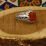 انگشتر عقیق سرخ یمنی نقره مردانه طرح حافظ - Image 3
