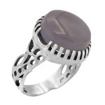 انگشتر عقیق کبود یمنی نقره مردانه طرح زاهد