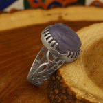 انگشتر عقیق کبود یمنی نقره مردانه طرح زاهد - Image 3