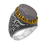 انگشتر عقیق کبود یمنی نقره مردانه طرح فرهاد