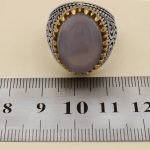 انگشتر عقیق کبود یمنی نقره مردانه طرح فرهاد - Image 5