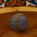 انگشتر عقیق کبود یمنی نقره مردانه طرح فرهاد - Image 2