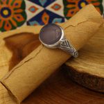 انگشتر عقیق کبود یمنی نقره مردانه طرح هشام - Image 3