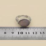 انگشتر عقیق کبود یمنی نقره مردانه طرح علمدار - Image 5