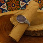 انگشتر عقیق کبود یمنی نقره مردانه طرح علمدار - Image 3