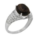 انگشتر عقیق باباقوری نقره زنانه طرح مانا