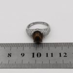 انگشتر عقیق باباقوری نقره زنانه طرح مانا - Image 3