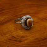 انگشتر عقیق باباقوری نقره زنانه طرح حمیرا - Image 2