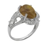 انگشتر عقیق باباقوری نقره زنانه طرح مهوش