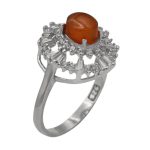 انگشتر عقیق سرخ یمنی نقره زنانه طرح عذرا