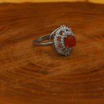 انگشتر عقیق سرخ یمنی نقره زنانه طرح عذرا - Image 2