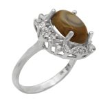 انگشتر عقیق باباقوری نقره زنانه طرح رویا