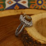 انگشتر عقیق باباقوری نقره زنانه طرح رویا - Image 2