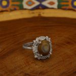 انگشتر عقیق باباقوری نقره زنانه طرح رویا - Image 3