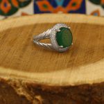 انگشتر عقیق سبز نقره زنانه طرح گلاره + حرز امام جواد (ع) + آیت الکرسی - Image 2