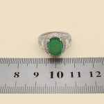 انگشتر عقیق سبز نقره زنانه طرح گلاره + حرز امام جواد (ع) + آیت الکرسی - Image 4