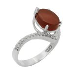 انگشتر عقیق سرخ نقره زنانه طرح فائزه