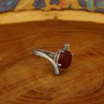 انگشتر عقیق سرخ نقره زنانه طرح فائزه - Image 3