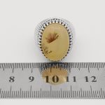 انگشتر عقیق شجر نقره مردانه طرح نخل - Image 5