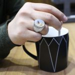 انگشتر عقیق شجر نقره مردانه طرح نخل - Image 4