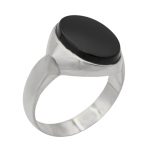 انگشتر عقیق مشکی نقره دست ساز مردانه طرح ساتر + حرز امام جواد (ع)