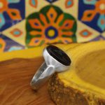 انگشتر عقیق مشکی نقره دست ساز مردانه طرح ساتر + حرز امام جواد (ع) - Image 3