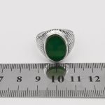 انگشتر عقیق سبز نقره دست ساز مردانه طرح قطیف + حرز امام جواد (ع) - Image 5