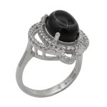 انگشتر عقیق باباقوری نقره زنانه طرح ملحم