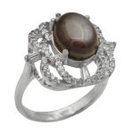 انگشتر عقیق باباقوری نقره زنانه طرح چکاوک