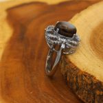 انگشتر عقیق باباقوری نقره زنانه طرح چکاوک - Image 3