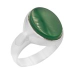 انگشتر عقیق سبز نقره دست ساز مردانه طرح ساتر + حرز امام جواد (ع)