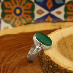 انگشتر عقیق سبز نقره دست ساز مردانه طرح ساتر + حرز امام جواد (ع) - Image 2