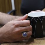 انگشتر عقیق کبود یمنی نقره مردانه طرح یا زهرا - Image 5