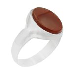 انگشتر عقیق سرخ نقره دست ساز مردانه طرح ساتر + حرز امام جواد (ع)