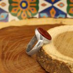 انگشتر عقیق سرخ نقره دست ساز مردانه طرح ساتر + حرز امام جواد (ع) - Image 3