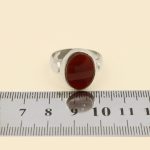 انگشتر عقیق سرخ نقره دست ساز مردانه طرح ساتر + حرز امام جواد (ع) - Image 5