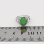 انگشتر عقیق سبز نقره زنانه طرح مرجان + حرز امام جواد (ع) + آیت الکرسی - Image 4