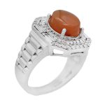 انگشتر عقیق سرخ یمنی نقره زنانه طرح سایه