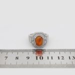 انگشتر عقیق سرخ یمنی نقره زنانه طرح سایه - Image 4