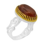 انگشتر عقیق سرخ نقره مردانه طرح فرهنگ