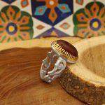 انگشتر عقیق سرخ نقره مردانه طرح فرهنگ - Image 2