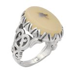 انگشتر عقیق شجر نقره مردانه طرح جبار