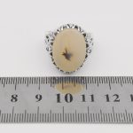 انگشتر عقیق شجر نقره مردانه طرح جبار - Image 5