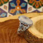 انگشتر عقیق شجر نقره مردانه طرح جبار - Image 3