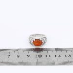 انگشتر عقیق سرخ یمنی نقره زنانه طرح فرانسیس - Image 4