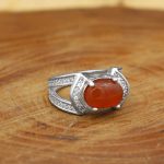 انگشتر عقیق سرخ یمنی نقره زنانه طرح فرانسیس - Image 2